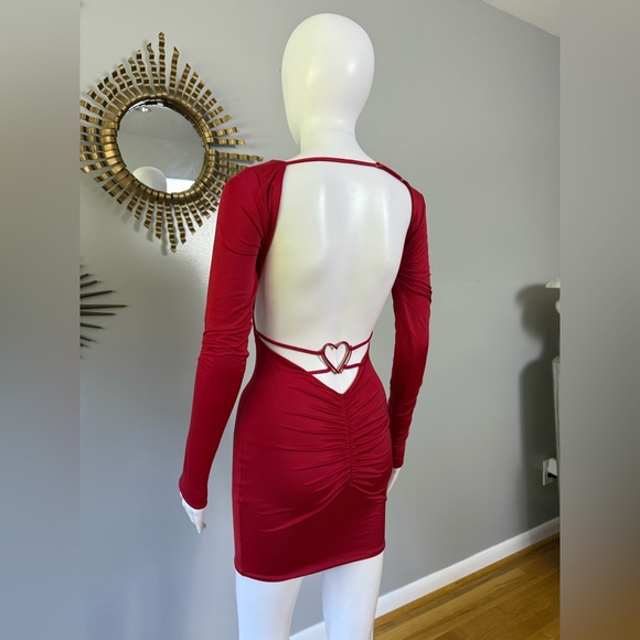 Oh Polly - Red Backless Heart Mini Dress - Picture 9 of 9